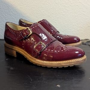 The Office of Angela Scott Mr. York Burgundy Monk Strap Shoes, Women's 40/10
